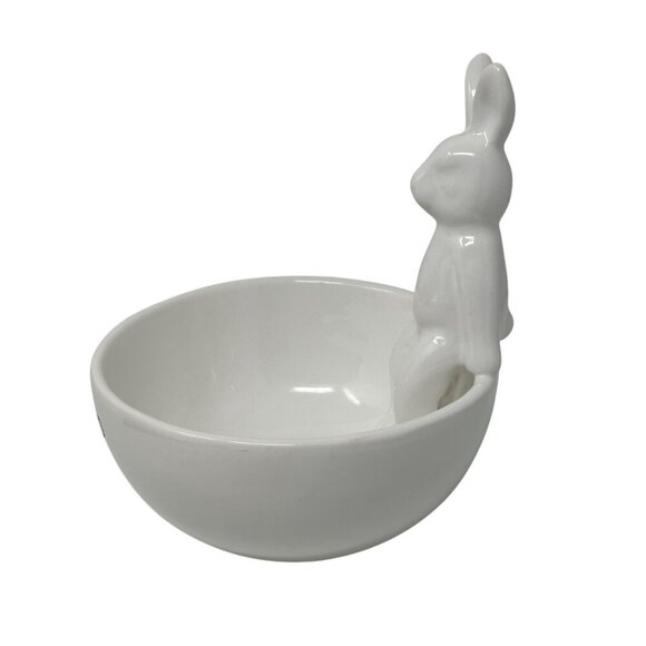 Mud Pie Blessed White Ceramic Bunny Bowl Easter Farmhouse Candy Trinket Dish - Picture 5 of 11